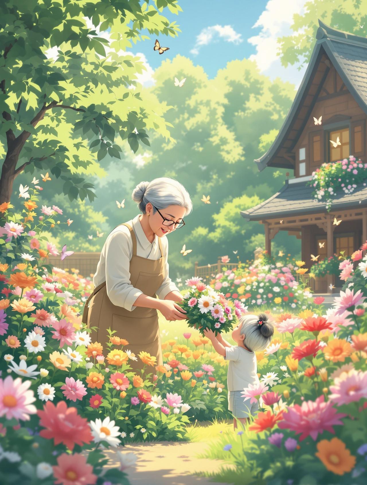 韩国短剧 - 外婆的小花园 - 暖心家庭治愈动漫短剧